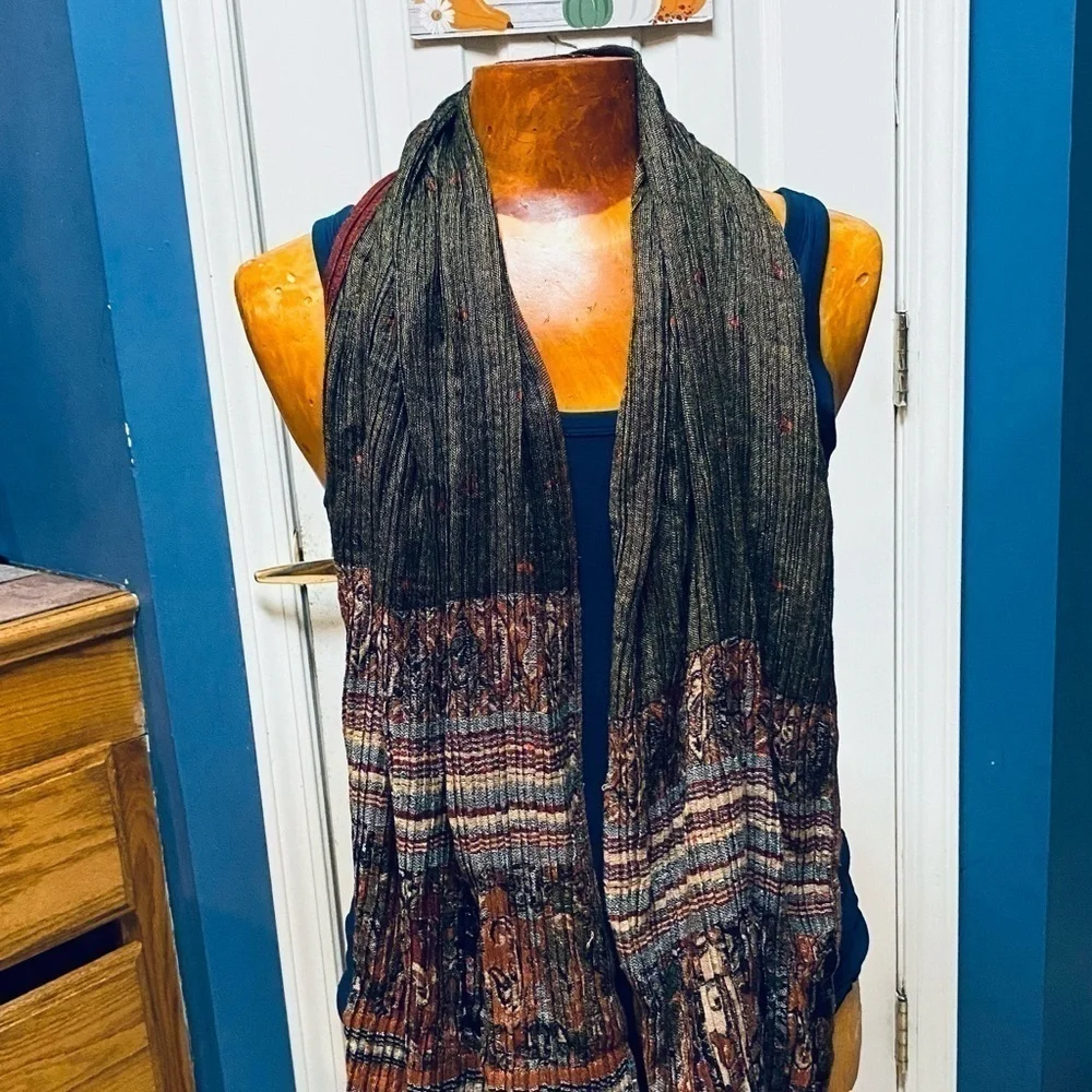 Women Long Bohemian Paisley Silk Blend Pashmina